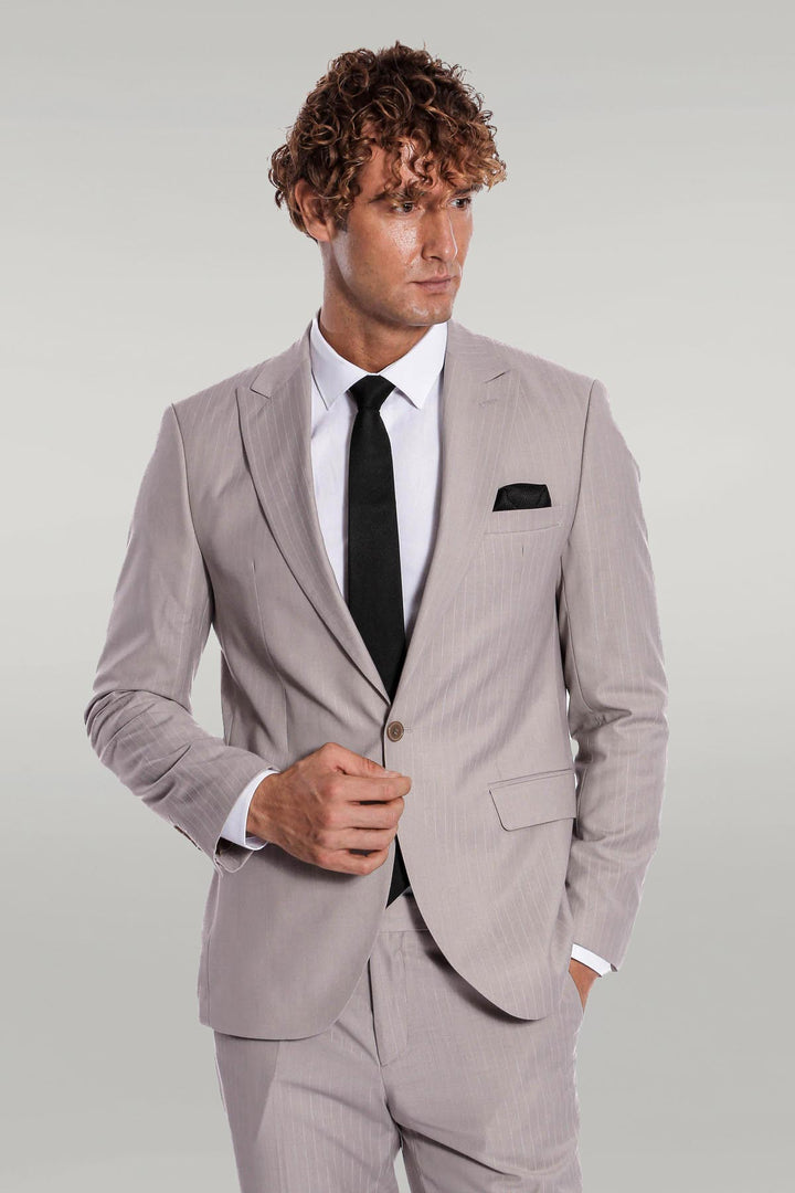 Costume 2 pièces rayé gris pour homme - Wessi