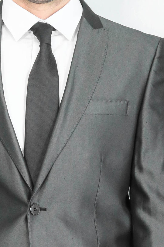 Traje de hombre antracita brillante | wess