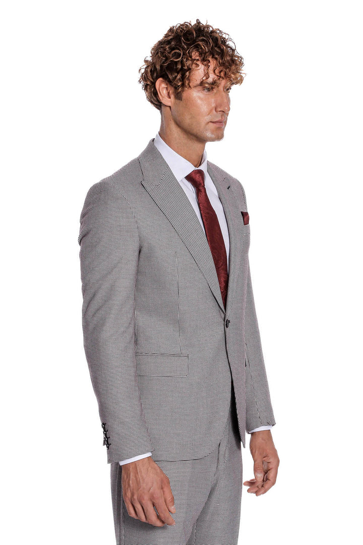 Costume Homme Gris à Motifs Deux Pièces - Wessi
