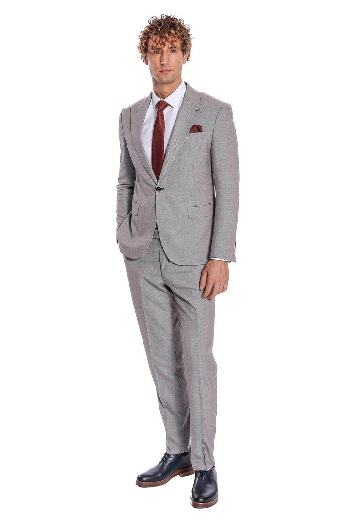 Costume Homme Gris à Motifs Deux Pièces - Wessi