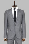 Traje de hombre gris slim fit de 2 piezas con estampado pata de gallo - Wessi