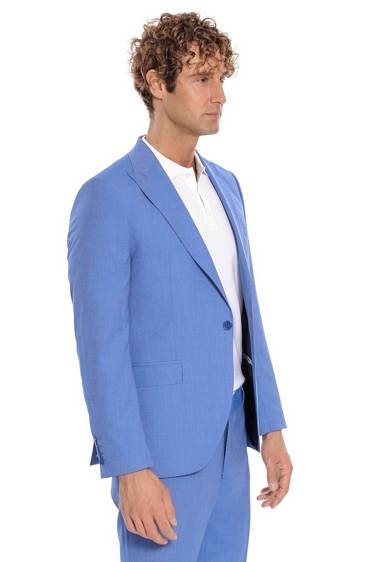 Tuxedo Three Piece Royal Blue Textured Formal Suit - Igor