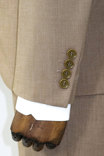 Abito da uomo beige scuro slim fit fantasia in 2 pezzi - Wessi