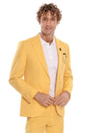 Costume Homme 2 Pièces Coupe Slim Jaune à Motifs - Wessi