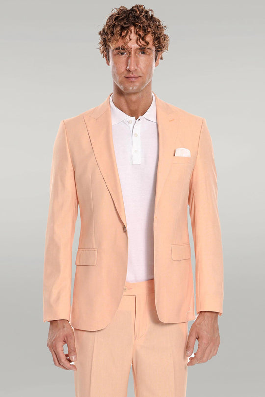 بدلة رجالية صفراء منقوشة مكونة من قطعتين - Wessi