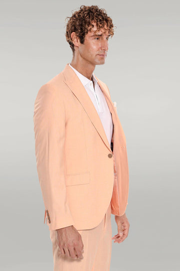 بدلة رجالية صفراء منقوشة مكونة من قطعتين - Wessi