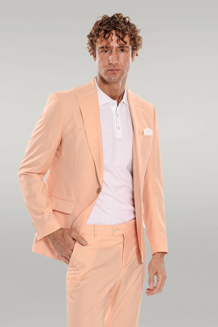 Costume Homme 2 Pièces Coupe Slim Jaune à Motifs - Wessi