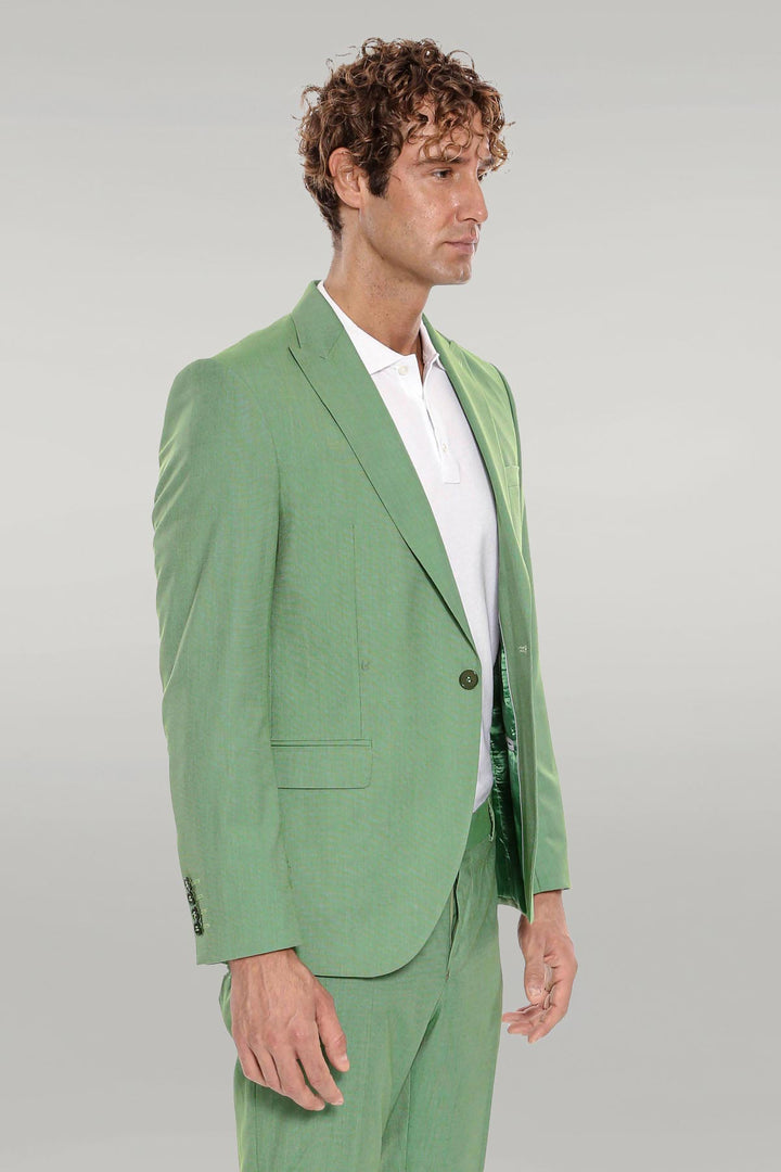 Costume Homme 2 Pièces Coupe Slim Vert à Motifs - Wessi