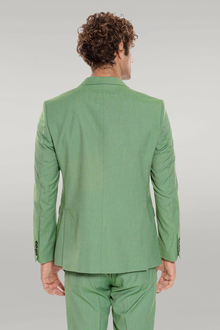 Costume Homme 2 Pièces Coupe Slim Vert à Motifs - Wessi