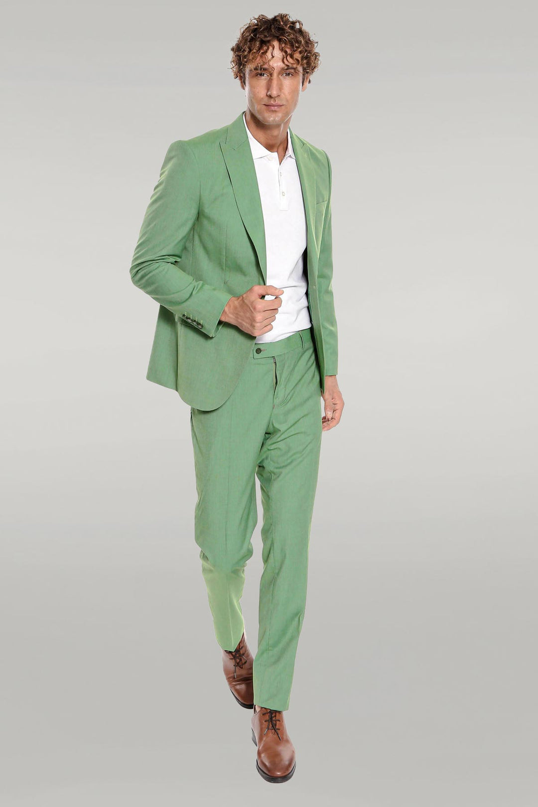 Costume Homme 2 Pièces Coupe Slim Vert à Motifs - Wessi