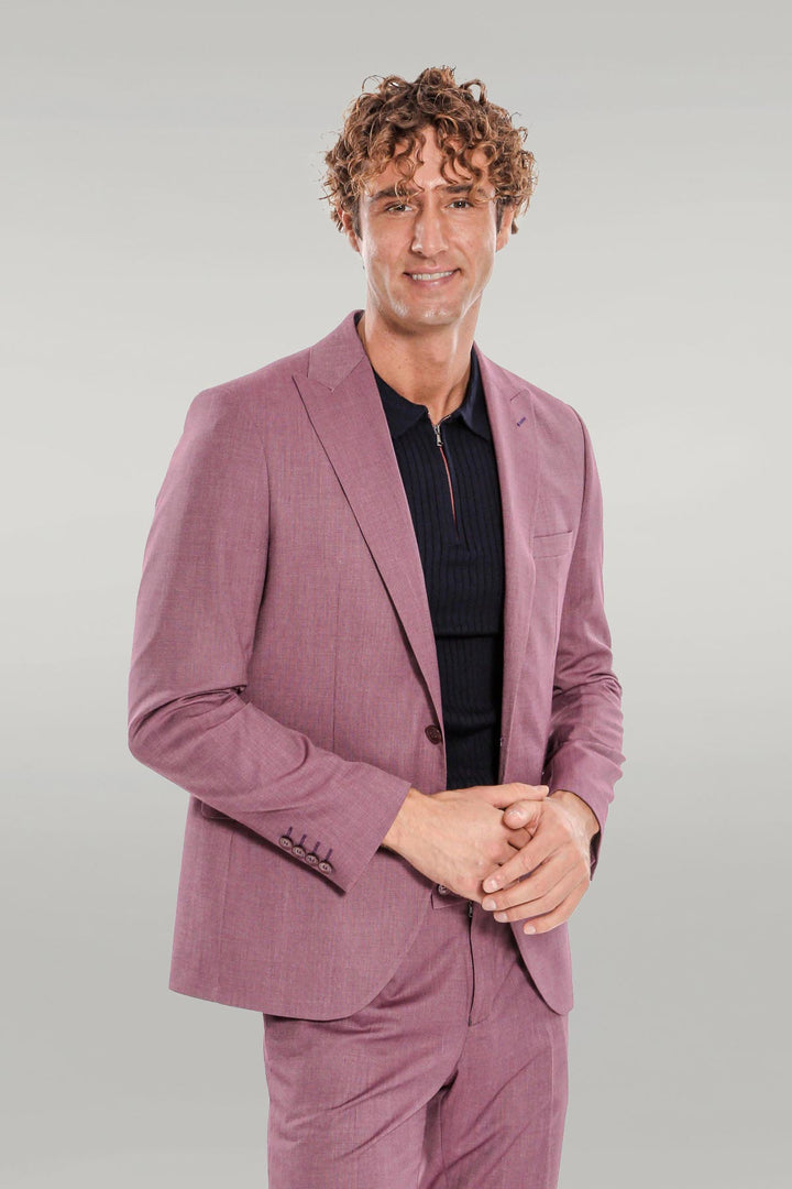 Costume Homme 2 Pièces Violet à Motifs Coupe Slim - Wessi