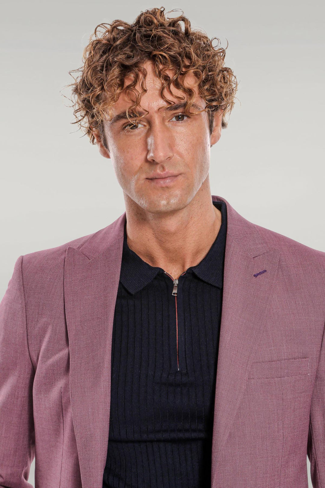 Costume Homme 2 Pièces Violet à Motifs Coupe Slim - Wessi