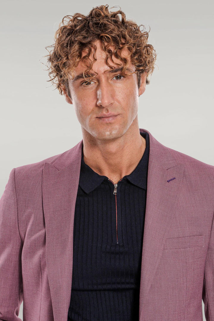 Costume Homme 2 Pièces Violet à Motifs Coupe Slim - Wessi
