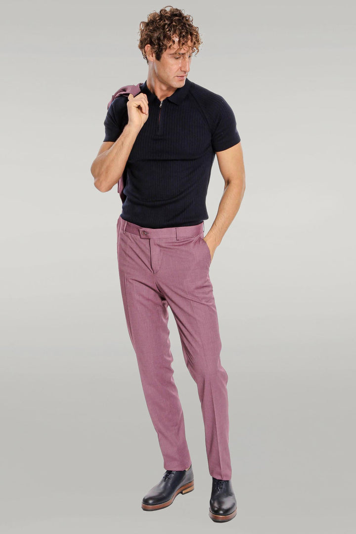 Costume Homme 2 Pièces Violet à Motifs Coupe Slim - Wessi