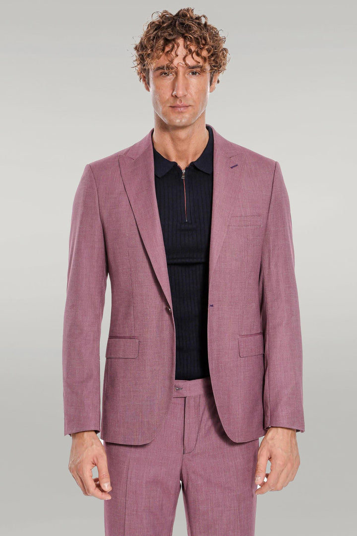 Costume Homme 2 Pièces Violet à Motifs Coupe Slim - Wessi