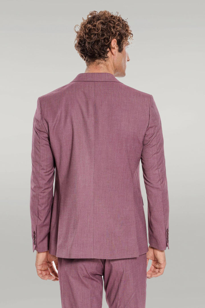 Costume Homme 2 Pièces Violet à Motifs Coupe Slim - Wessi