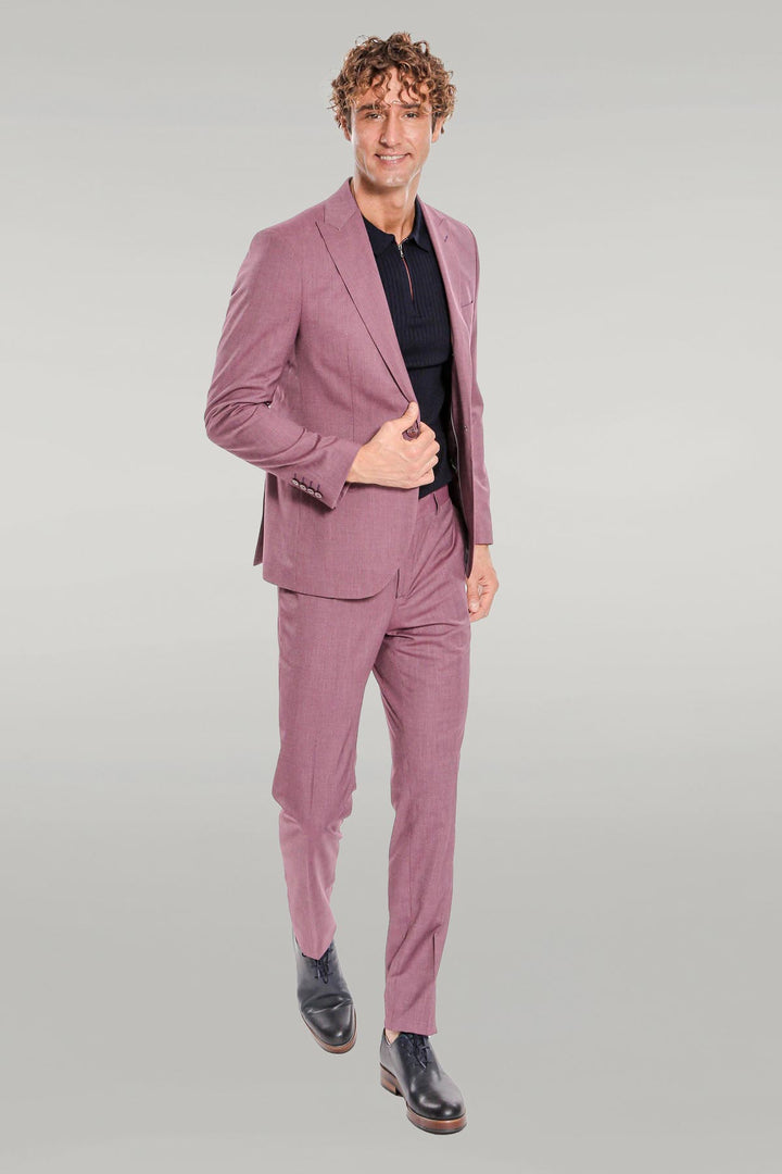 Costume Homme 2 Pièces Violet à Motifs Coupe Slim - Wessi