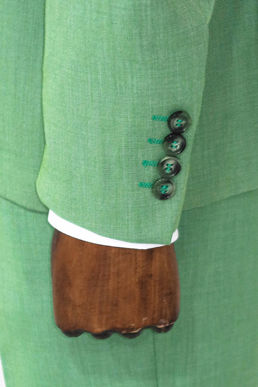 Combinación de traje y camisa de hombre verde slim fit estampado de 2 piezas - Wessi
