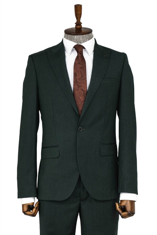 Traje de hombre 2 piezas estampado slim fit verde oscuro - Wessi