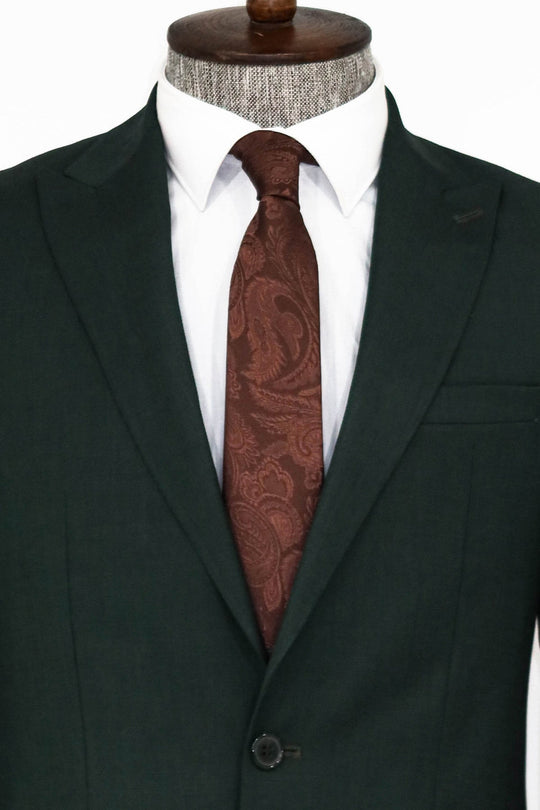 Traje de hombre 2 piezas estampado slim fit verde oscuro - Wessi