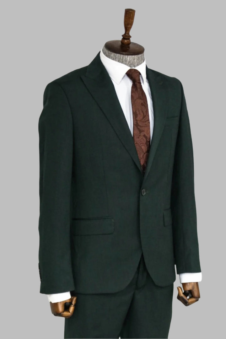 Traje de hombre 2 piezas estampado slim fit verde oscuro - Wessi