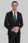 Plain 2 Piece Slim Fit Black Men Suit - Wessi