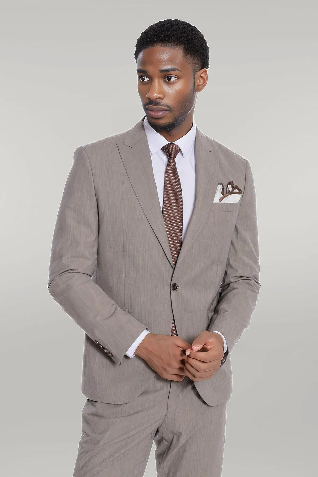 Costume Homme 2 Pièces Uni Slim Fit Gris Foncé - Wessi