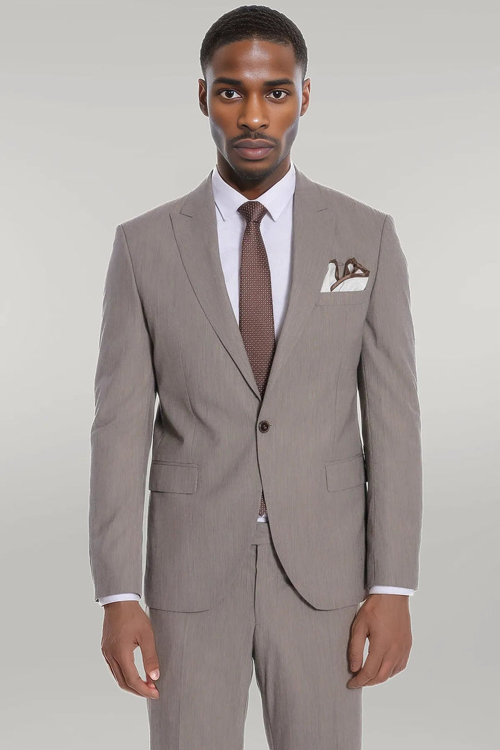 Costume Homme 2 Pièces Uni Slim Fit Gris Foncé - Wessi