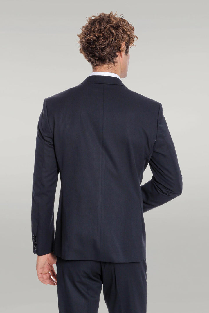 Costume Homme 2 Pièces Uni Slim Fit Bleu Foncé - Wessi