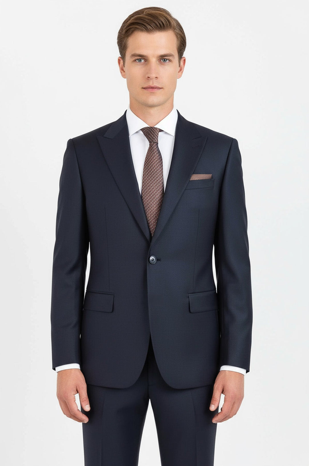 Traje de hombre azul marino de lana - Wessi