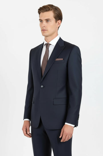 Traje de hombre azul marino de lana - Wessi