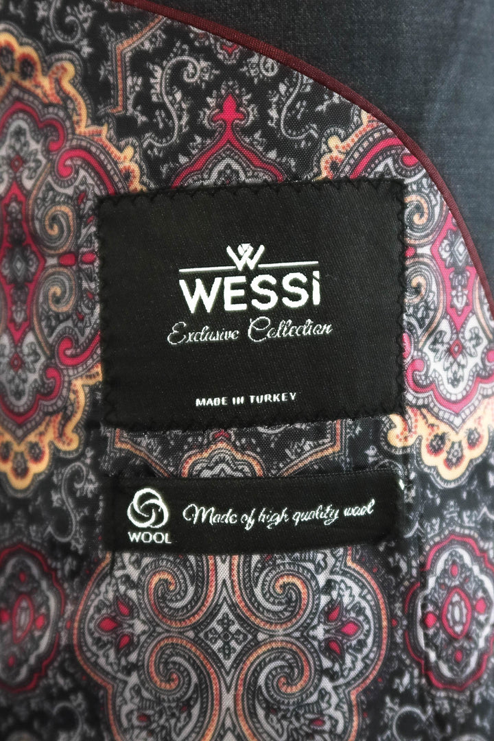 Dark Grey Wool Men's Suit - Wessi