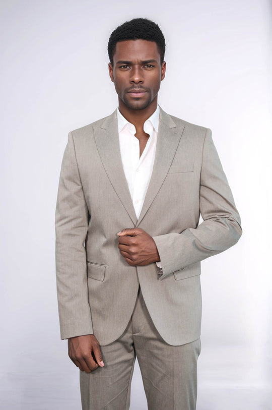 Beige Plain 2-Piece Suit | Wessi Men's Business Suit Wessi - Discover Diversity Beige Plain 2-Piece Suit | Wessi Men's Business Suit Wessi - Discover Diversity