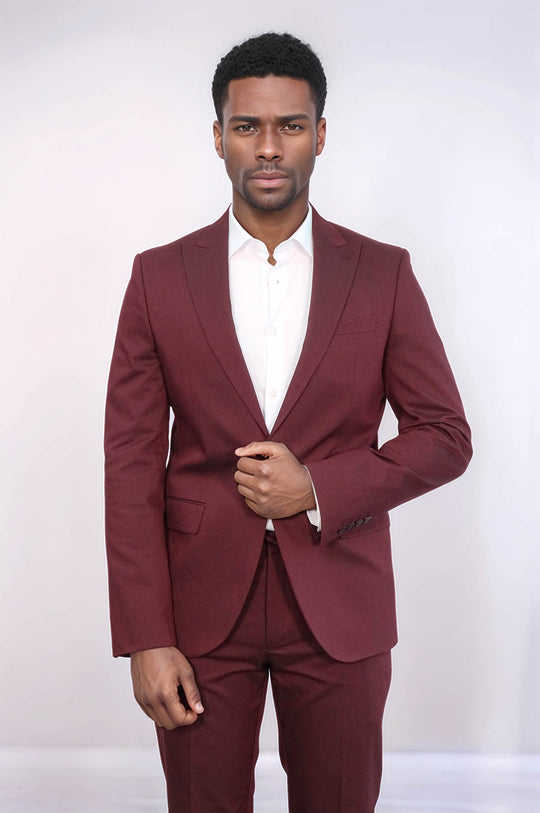 Burgundy Plain 2-Piece Suit | Wessi Men's Business Suit Wessi - Discover Diversity Burgundy Plain 2-Piece Suit | Wessi Men's Business Suit Wessi - Discover Diversity