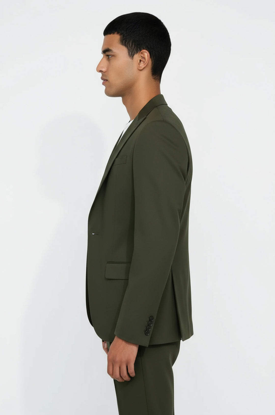 Abito da uomo verde in 2 pezzi con bottoni singoli - Wessi