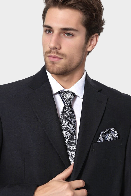 Traje negro regular de 4 gotas | wess