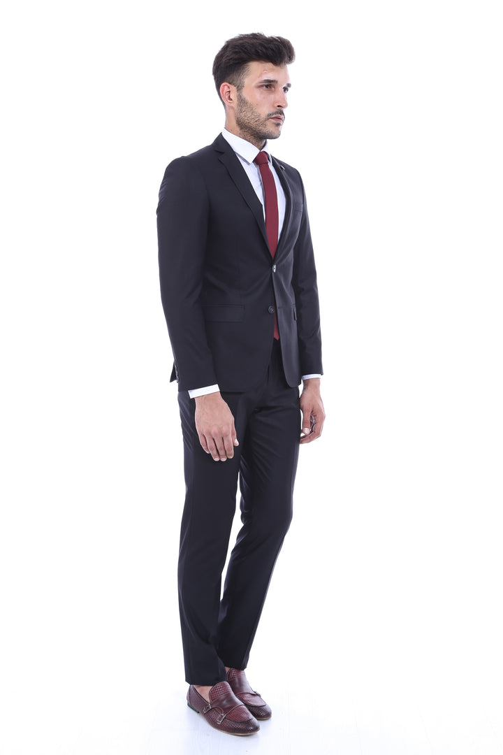 Traje negro regular de 4 gotas | wess