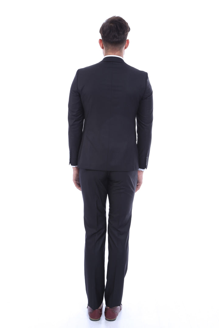 Traje negro regular de 4 gotas | wess
