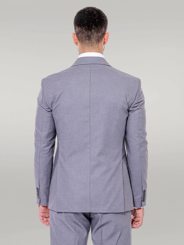 Costume gris uni pour homme avec gilet - Wessi