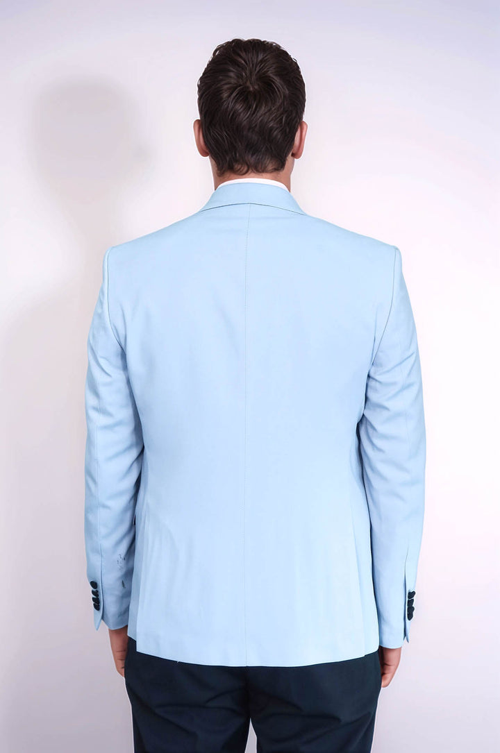 Costume de mariage bleu bébé à motif personnalisé - Wessi