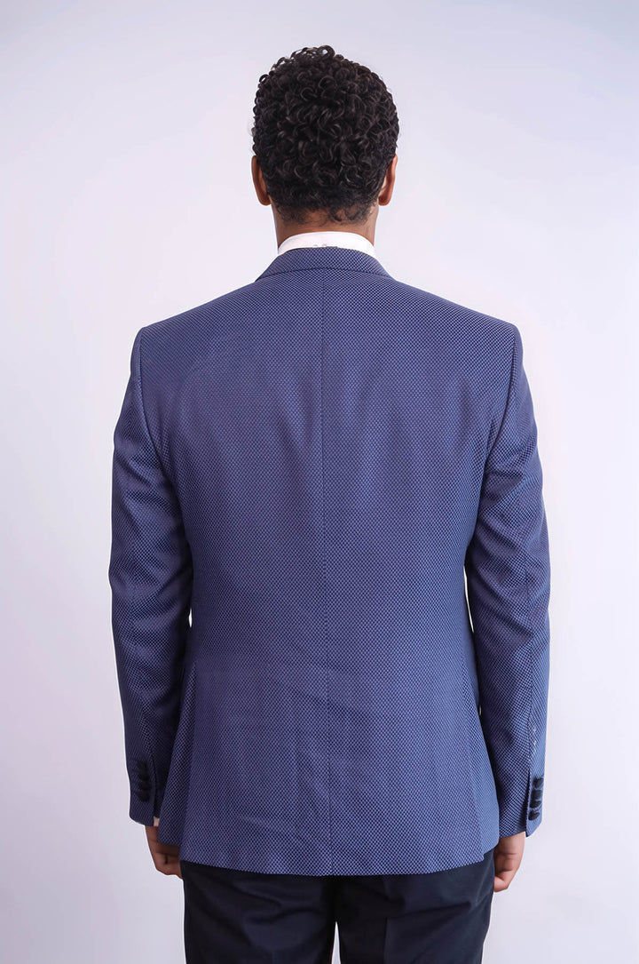 Blazer Estampado Esmoquin Azul Marino Hombre - Wessi