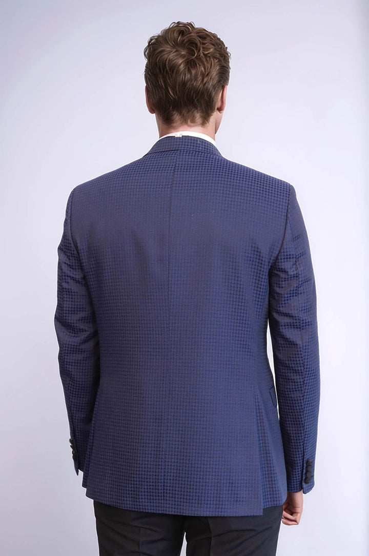 Patterned Jacket Navy Blue Tuxedo | Wessi