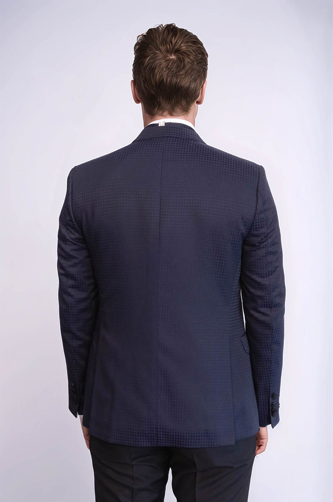 Giacca Fantasia Combinata Smoking Blu Navy | Wess