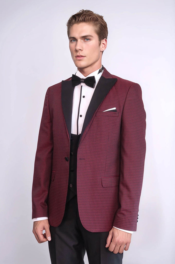 Smoking bordeaux à motifs écossais | Wess