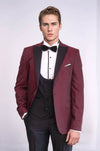 Plaid Patterned Burgundy Tuxedo | Wessi