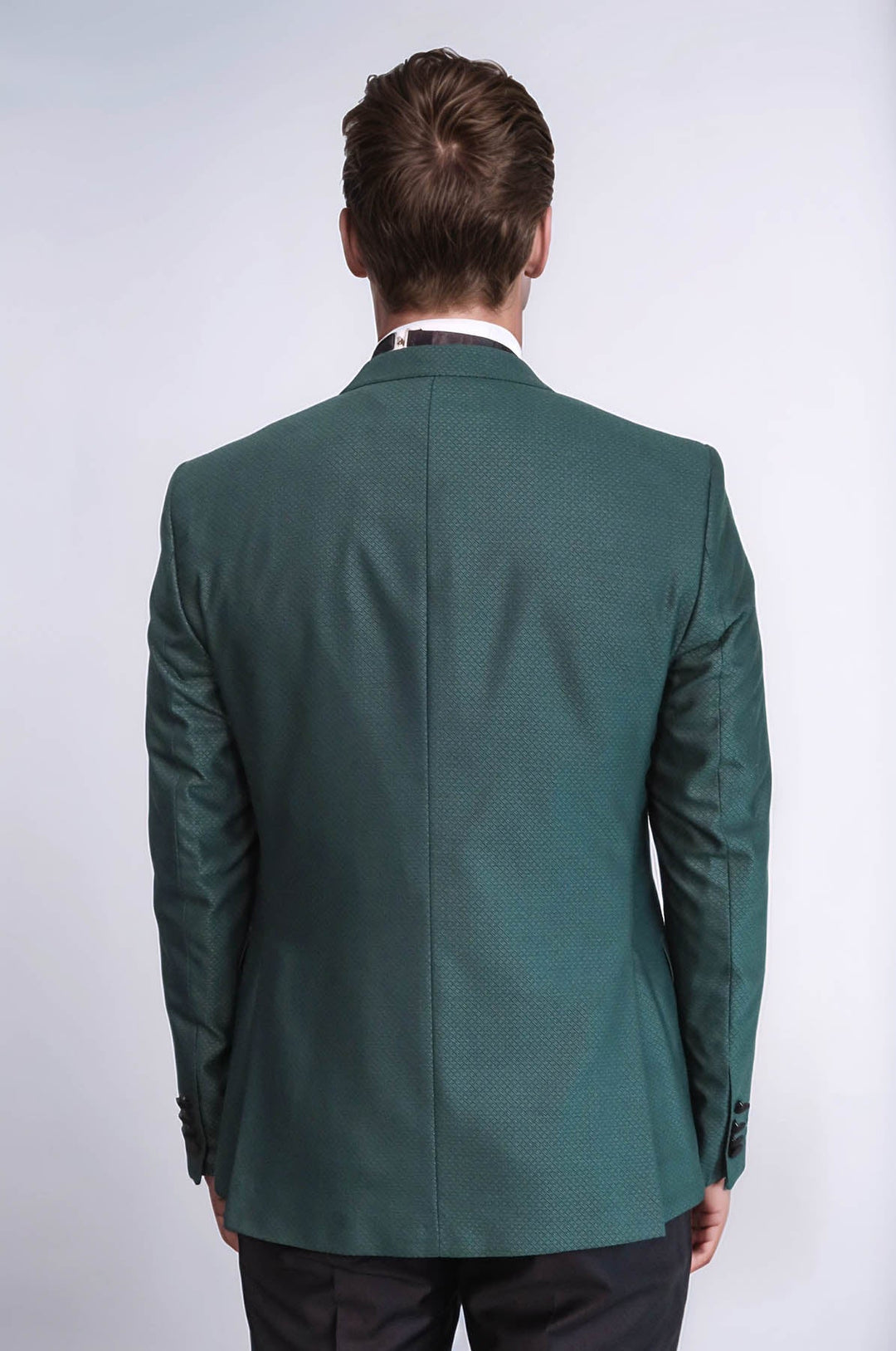 Smoking Homme Vert Croisé à Motifs - Wessi