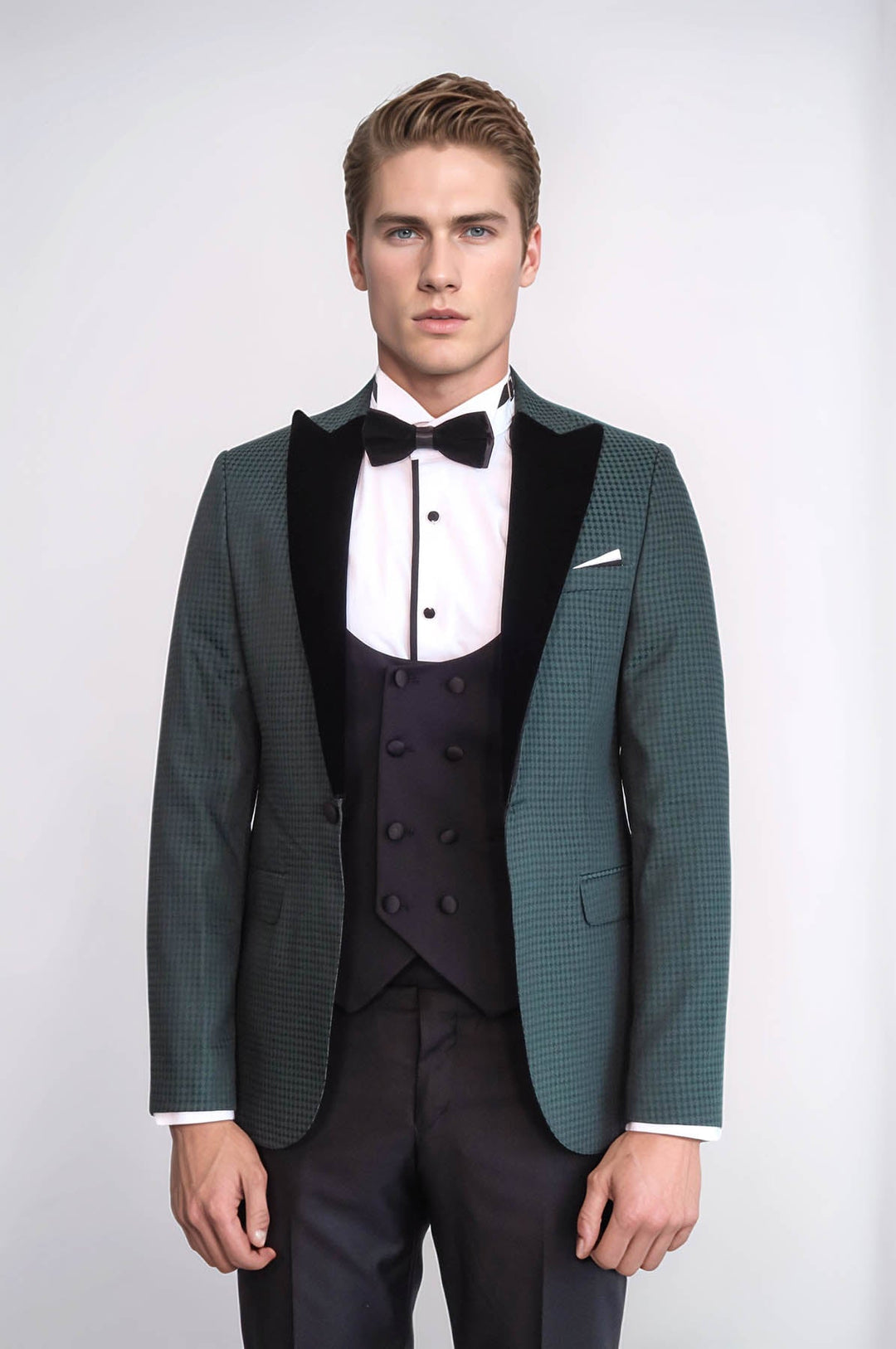 Smoking verde con motivo a quadri | Wess