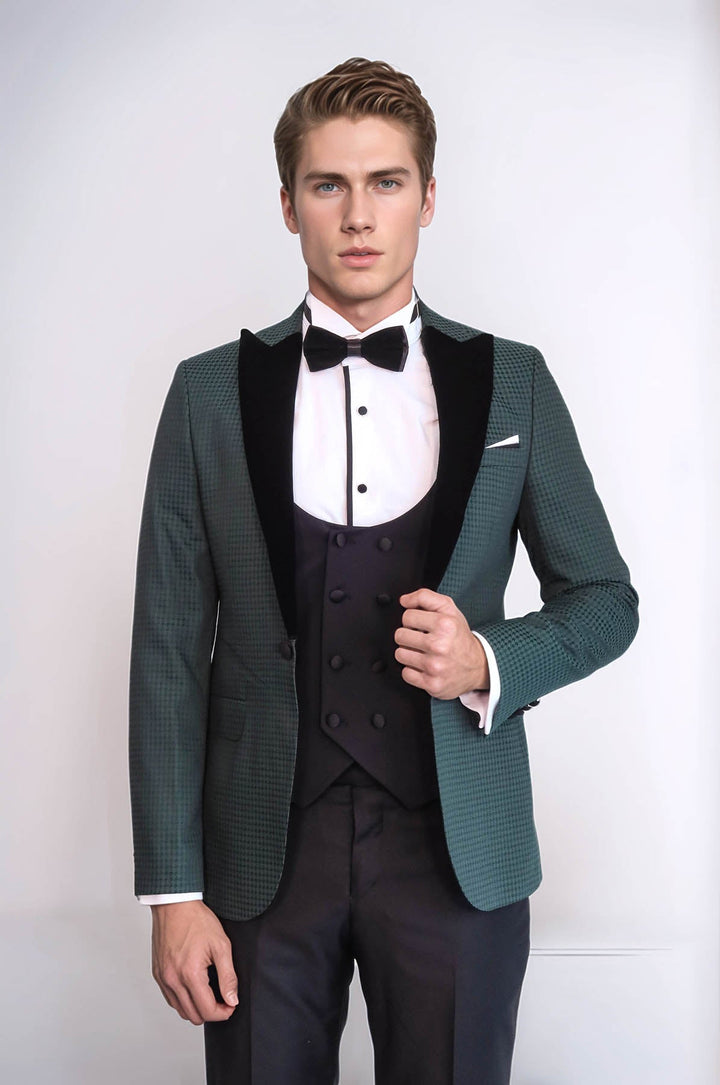 Smoking verde con motivo a quadri | Wess