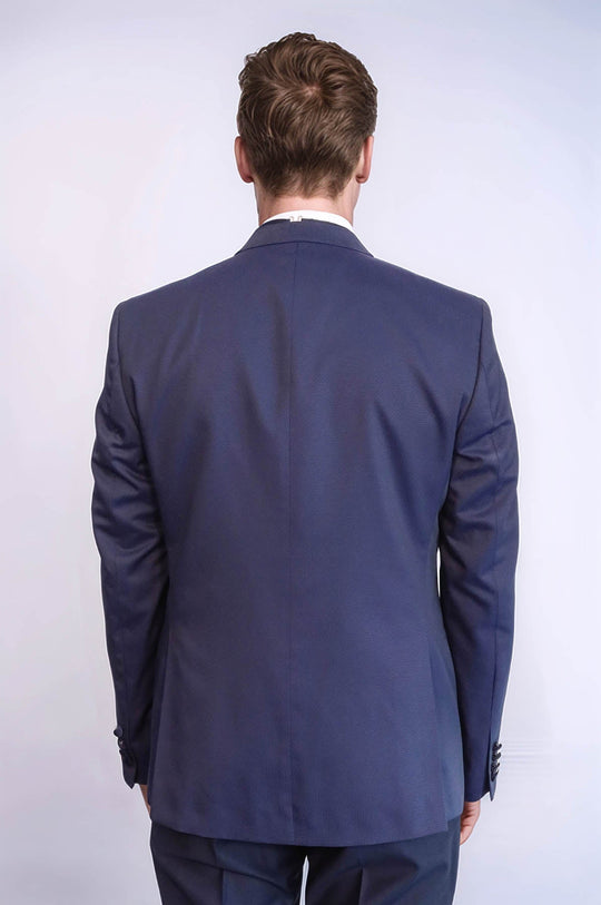 Smoking da uomo blu navy con risvolto staccabile - Wessi