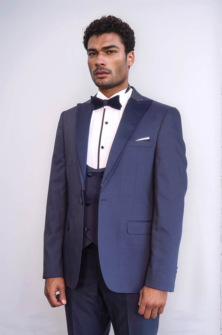 Smoking Homme Bleu Marine Revers Amovible - Wessi
